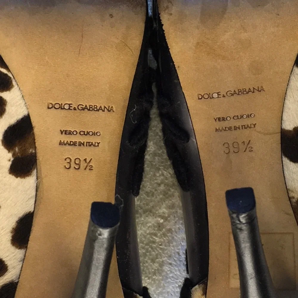 Dolce&Gabbana Pony Hair Leopard Print Heels with Flower Embellishments (EU 39.5) - Picture 7 of 7